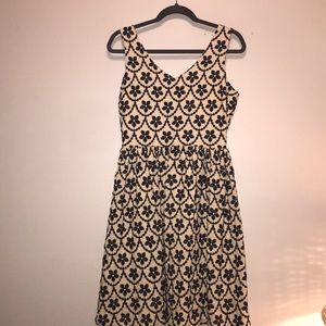 Beige and Blue Dress